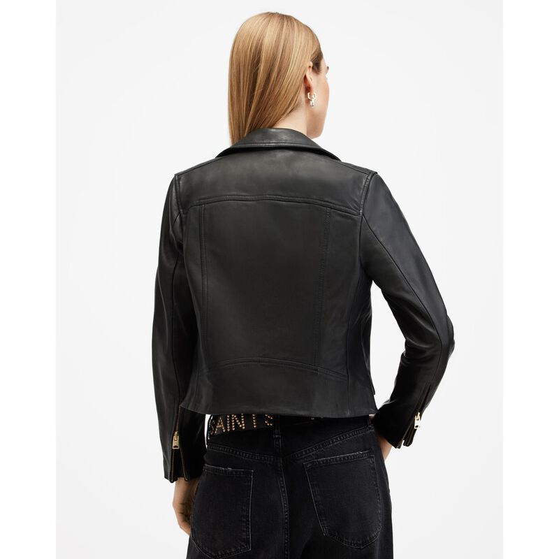 AllSaints Dalby Slim Fit Leather Biker Jacket image number 1